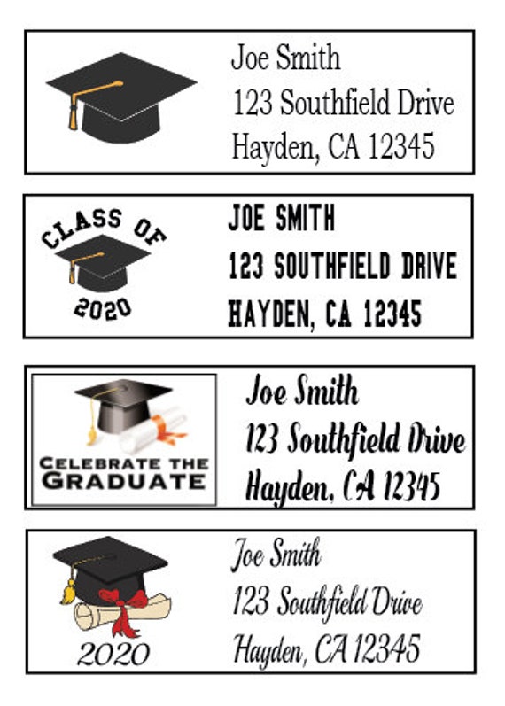 30 Personalized Graduation Address Labels Custom Graduation Etsy