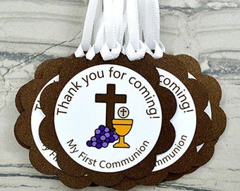 First Communion Favor Tag - Set of 12 - First Communion Decoration - First Communion Party - First Communion - Favor Tag - Thank you tag