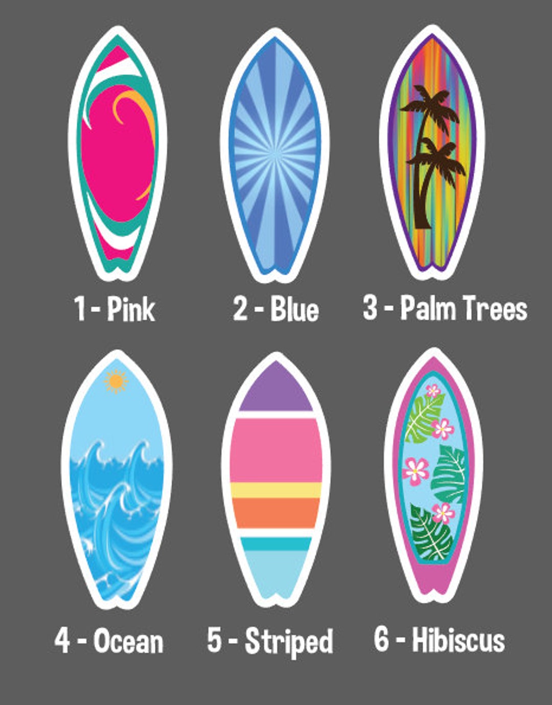 Surfboard Sticker Surf Board Sticker Water Bottle Sticker Etsy
