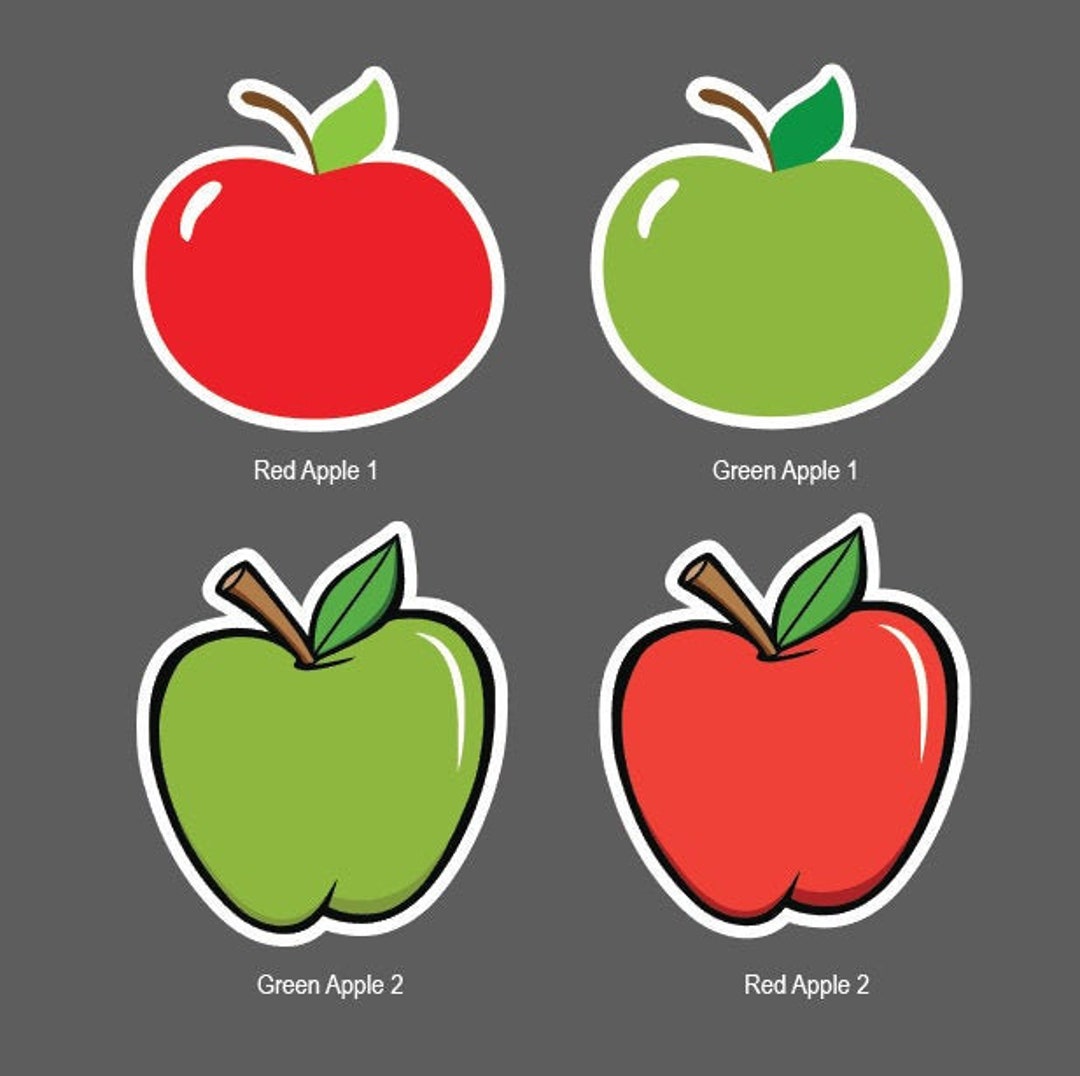 Apple Sticker - Apple Decal - Apple - Water Bottle Sticker - Laptop ...