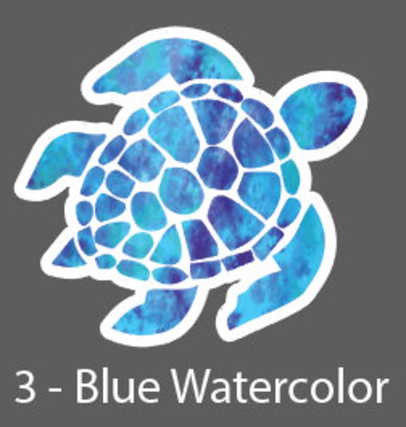 Sea Turtle Sticker Turtle Sticker Water Bottle Sticker Etsy