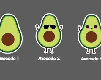 Avocado Sticker - Avocado Decal - Avocado -  Water Bottle Sticker - Laptop Sticker - Stickers - Decals (No.3)