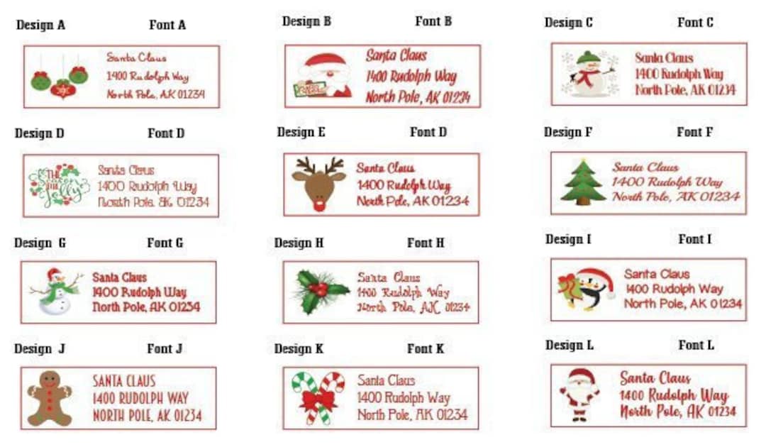 30 Personalized Christmas Address Labels Custom Christmas Etsy