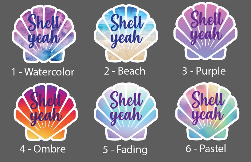 Shellshag Sticker Banf Sea Shell Sticker - Seashell Sticker - Shell Sticker - Water Bottle ...