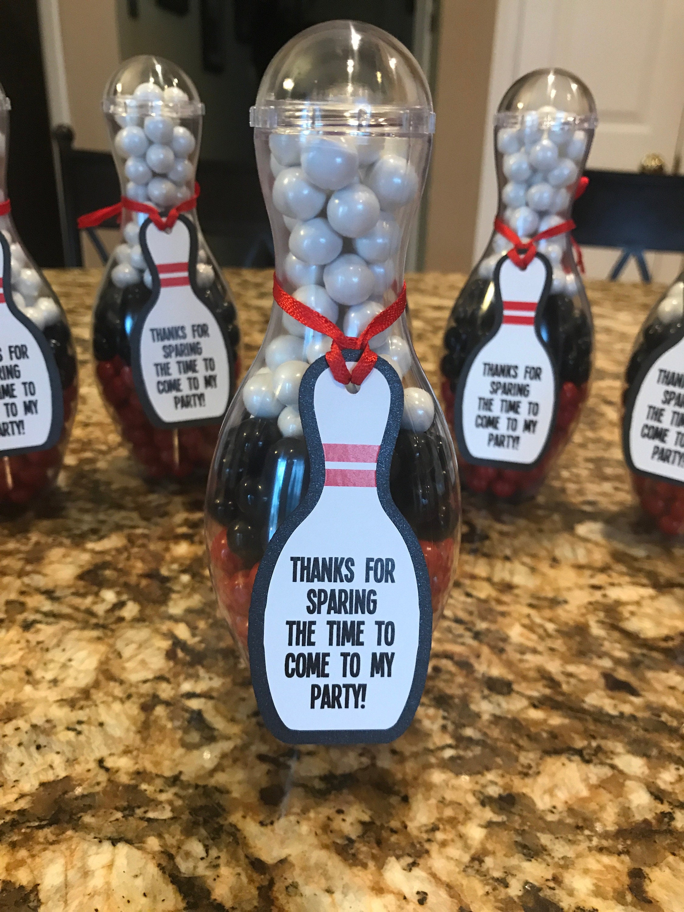 Bowling Pin Party Favor Gift Tags Bowling Birthday Party Etsy