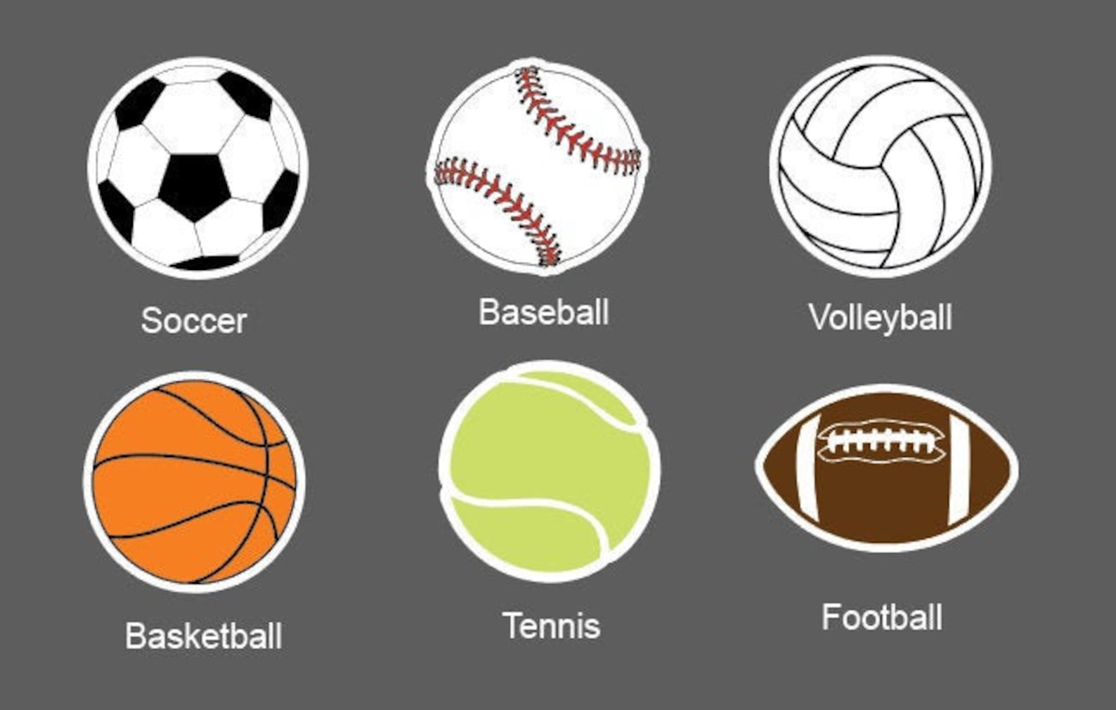 Sports Ball Stickers soccer Baseball Volleyball Etsy