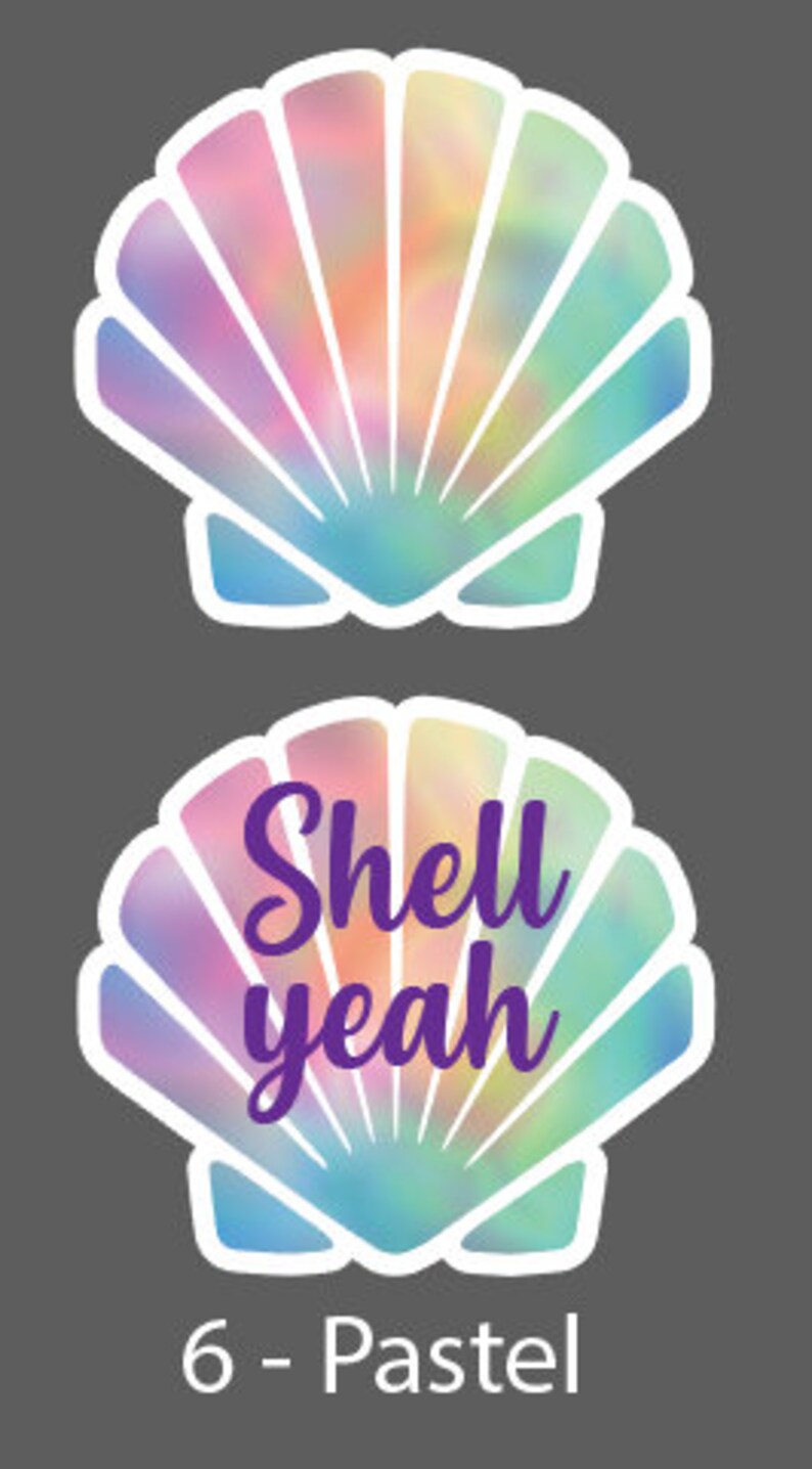 Sea Shell Sticker - Seashell Sticker - Shell Sticker - Water Bottle ...