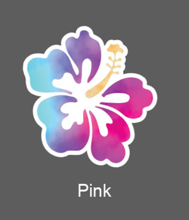 Hibiscus Sticker Hibiscus Decal Hibiscus Flower Water Bottle Sticker Laptop Sticker Stickers Decals Pink