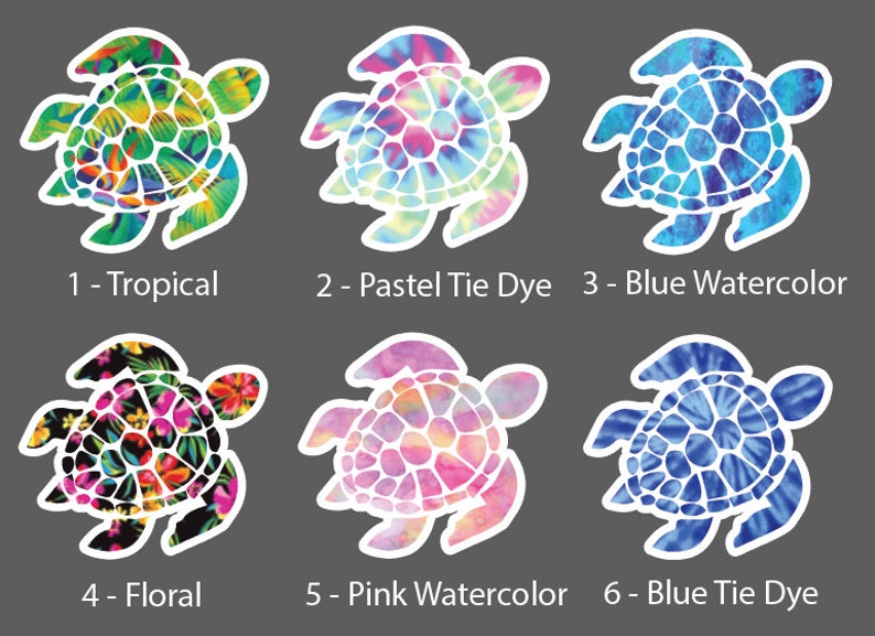 Sea Turtle Sticker Turtle Sticker Water Bottle Sticker Etsy