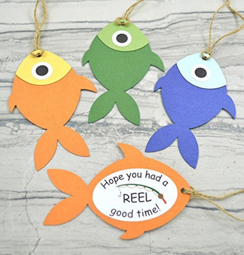 Fishing Theme Party Favor Fish Gift Tags Favor Gift Tags Etsy