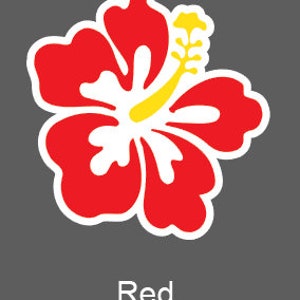 Hibiscus Sticker Hibiscus Decal Hibiscus Flower Water Bottle Sticker Laptop Sticker Stickers Decals Red