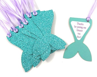 Mermaid Tail Thank You Favor Tags - Favor Gift Tags - Gift Tag - Party Favor Tag - Thank you tag - Set of 12