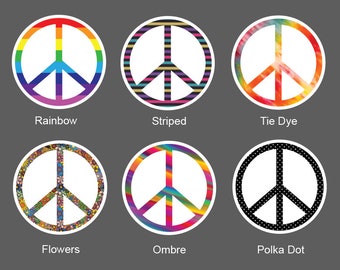Peace Sign Sticker - Peace Sticker - Water Bottle Sticker - Laptop Sticker - Decals - Stickers (No.13)