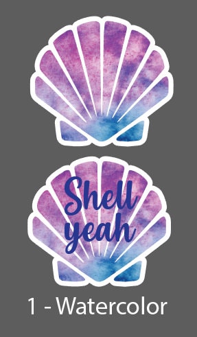 Sea Shell Sticker - Seashell Sticker - Shell Sticker - Water Bottle ...