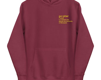 Maroon and Gold University of Minnesota Gophers Comfy Hoodie for Men and Women College Students in Minneapolis