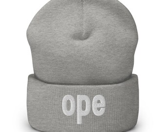 Ope Embroidered Knit Beanie: Midwestern Winter Hat