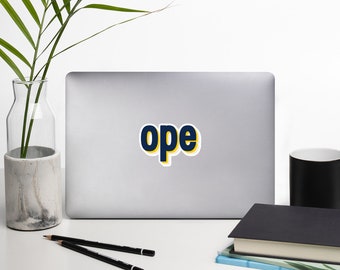 Michigan 'Ope' Sticker: Navy, Yellow, and Gray Vinyl Decal