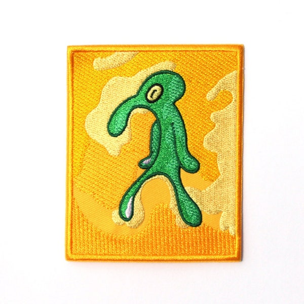 Bold and Brash Embroidered Iron On Patch - Spongebob Patch, Squidward Painting