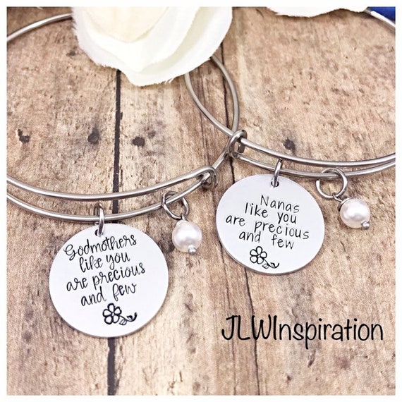 Personalized precious and few bangle bracelet, Mother's day, gift, present, new baby, baptism, christening, christmas, friend, godmother