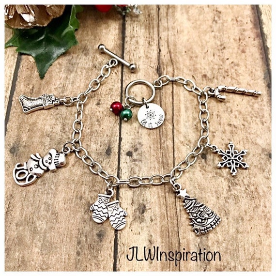 Christmas toggle clasp charm bracelet