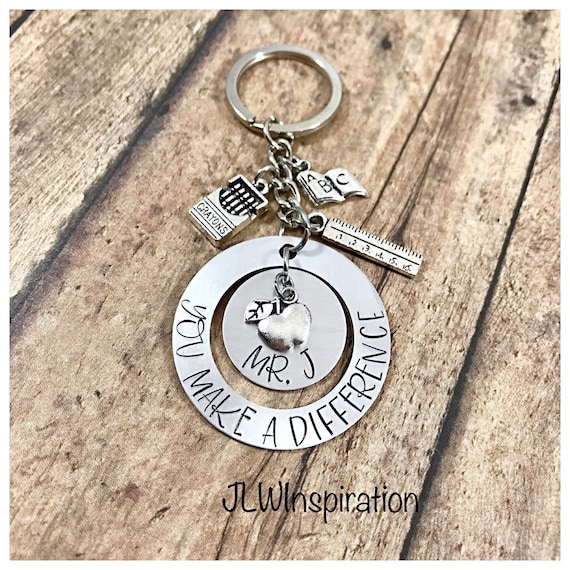 Personalized teacher keychain