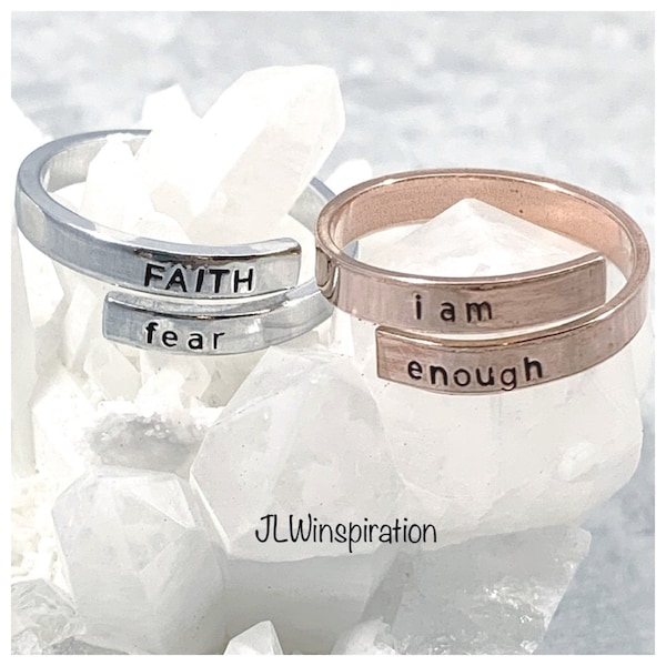 Personalized copper or aluminum wrap ring