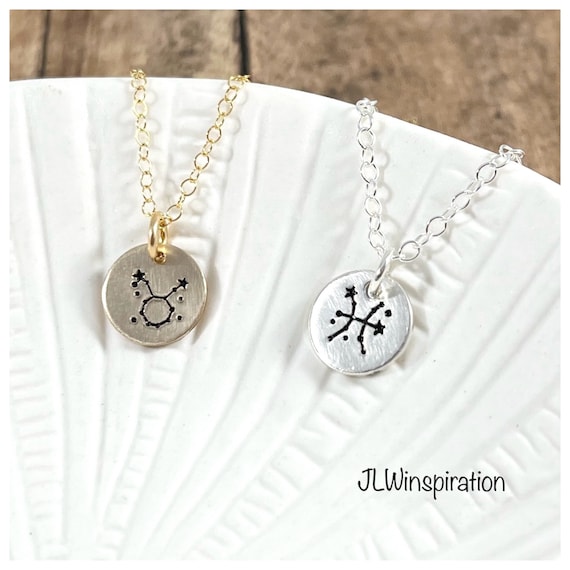 Sterling silver or gold filled zodiac necklace