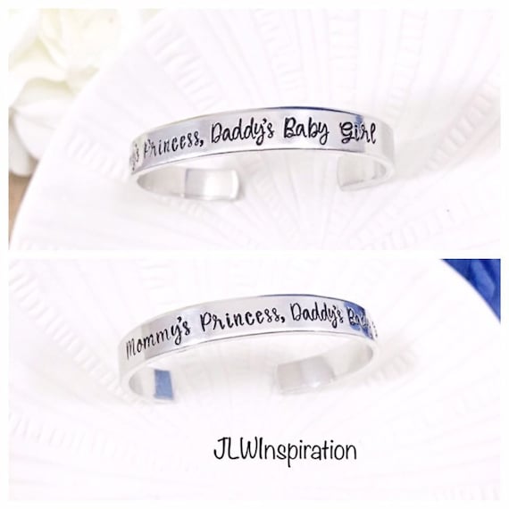Personalized baby, toddler girls nicknames keepsake aluminum bracelet