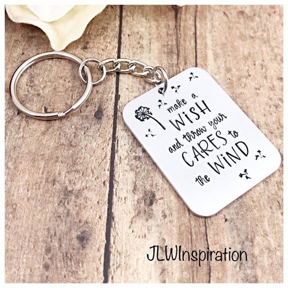 Make a wish and throw your cares to the wind keychain