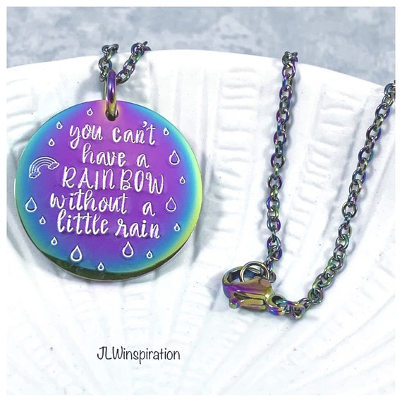 Stainless steel rainbow necklace