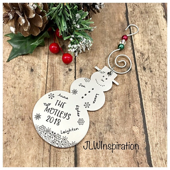 Personalized Christmas ornament, cute snowman