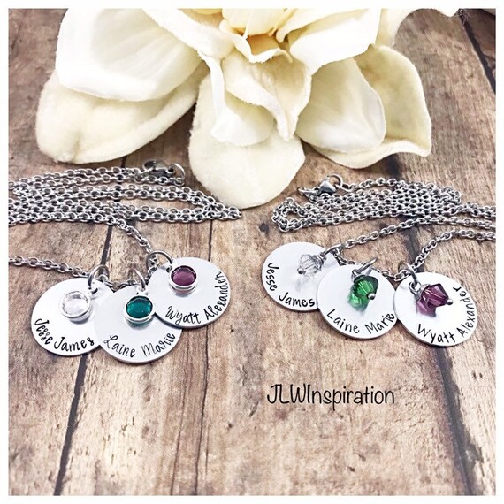 Personalized name and birthstone necklace