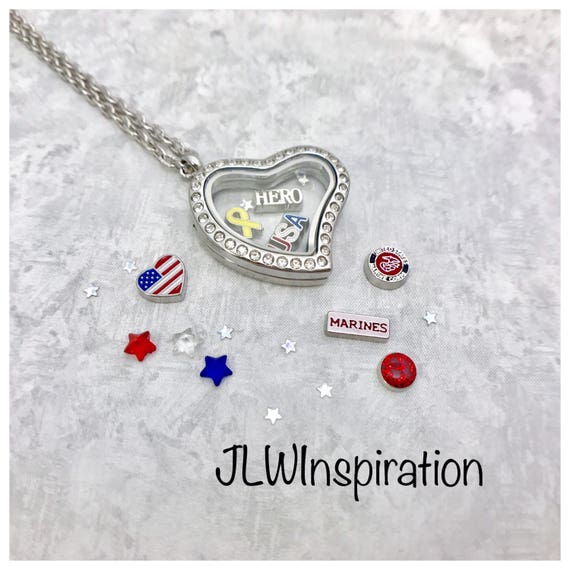 NAVY MILITARY Floating Charm for Living Memory Locket BUY 5 GET 2 FREE