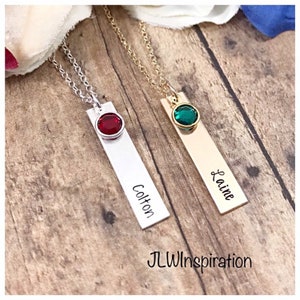 Sterling silver or gold filled name and birthstone necklace, birthday present, daughter, sister, niece, mom, wife, Mother's day, custom image 9