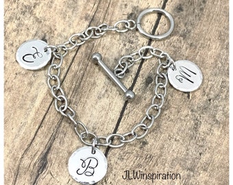 Initial toggle bracelet