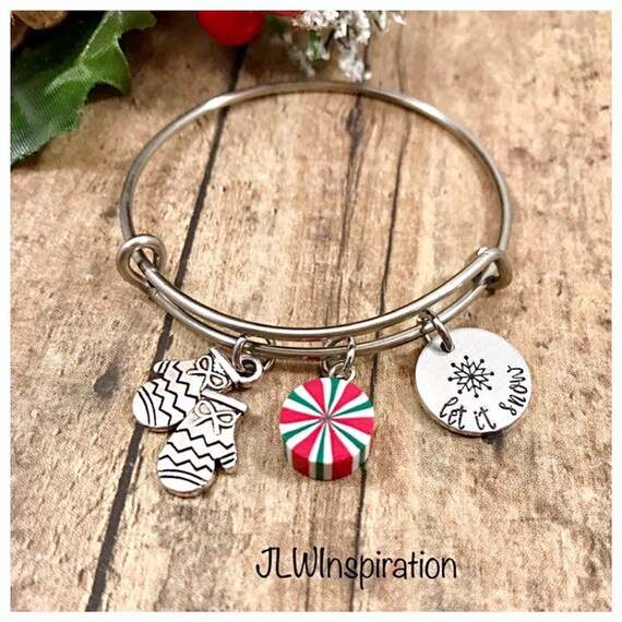 Little girls Christmas bangle bracelet