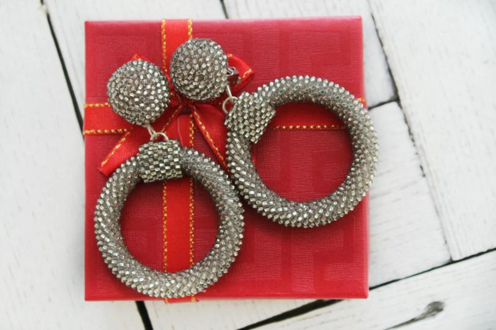 Silver Clip on Hoop Earrings Wedding Large Clip on / Stud Etsy