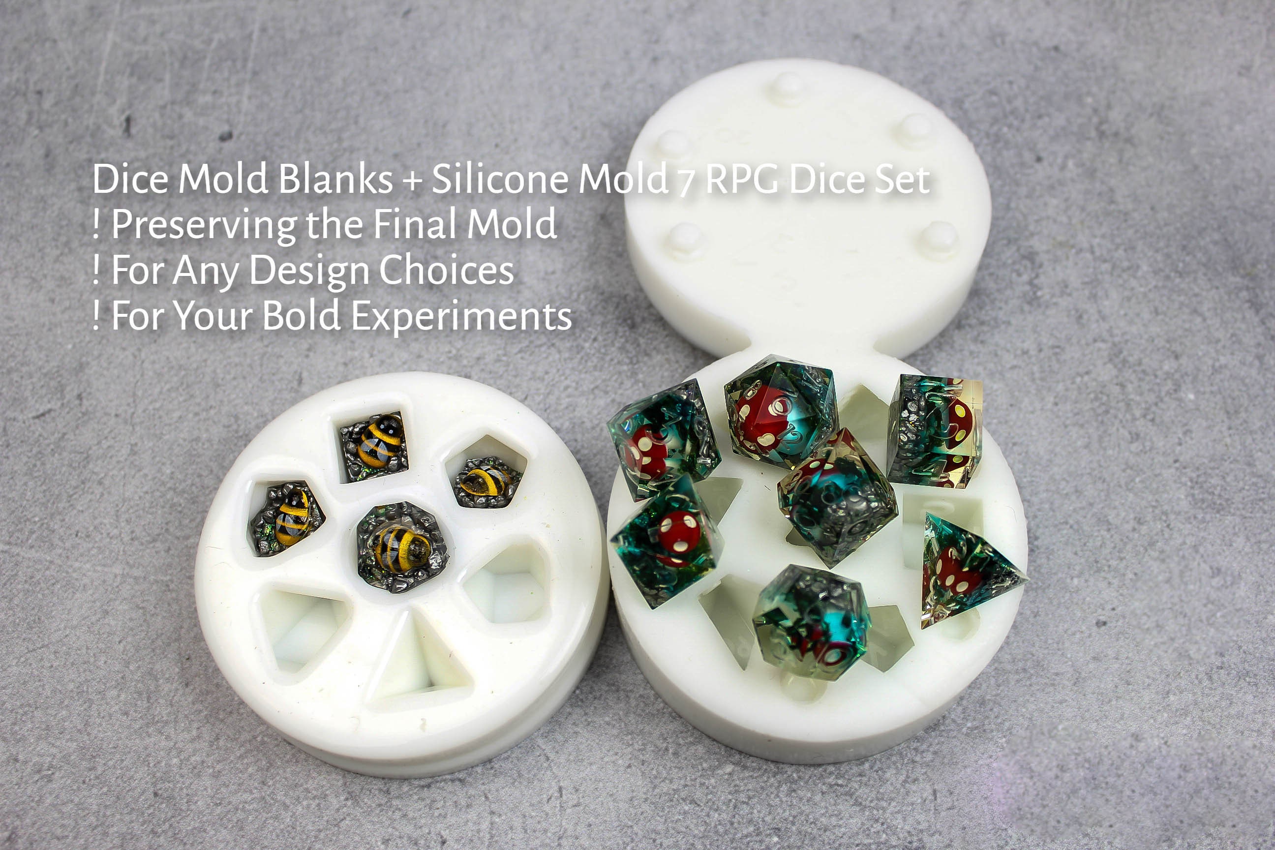 Silicone Dice Mold for Resin-dnd Dice Mold Set-rpg Polyhedral Dice