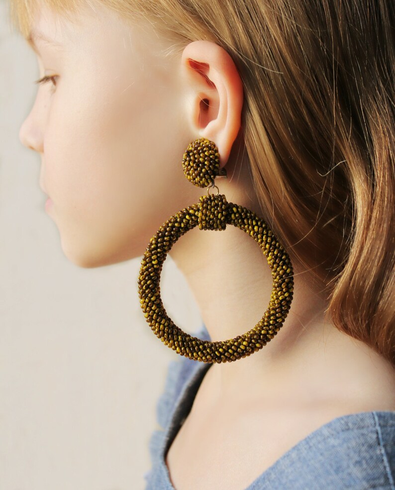 Tortoise Shell Earrings Sleeper Hoop Earrings Insperid by Etsy