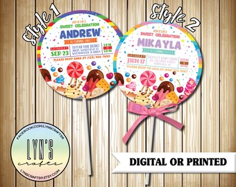 candyland invitation etsy