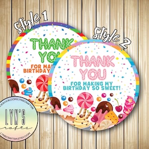 Lollipop Tag // Candyland Tag // Candy Thank You Tag // Lollipop Birthday Tag // Candy Birthday Tag // Candy Party
