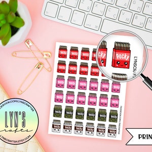 Kawaii Pocky Stickers // Planner Stickers // Kawaii Stickers // Dessert Stickers // Food Stickers