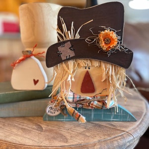 DIY Scarecrow Kit | Fall Decor | Unfinished Wood Kit | Paint it Yourself | Scarecrow shelf sitter