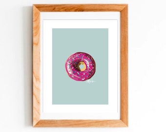 Hand Drawn Donut Art Print PRINT ONLY