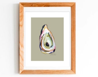 Hand Drawn Single Oyster Art Print PRINT ONLY