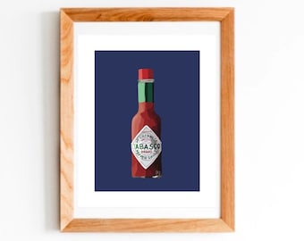 Hand Drawn Tabasco Art Print PRINT ONLY