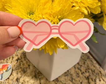 Heart Shape Glasses Sticker