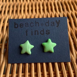 Clay Stud Earrings | Green Starfish