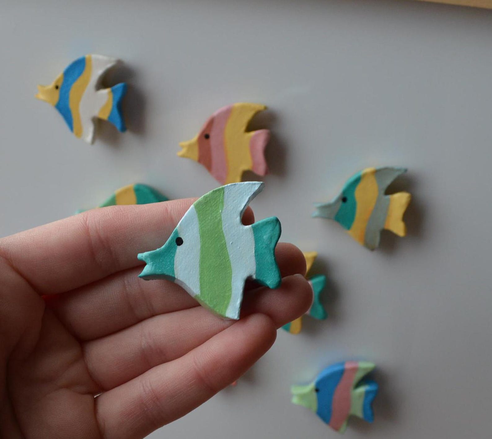 Handcrafted Fish-shaped Clay Magnet - Etsy