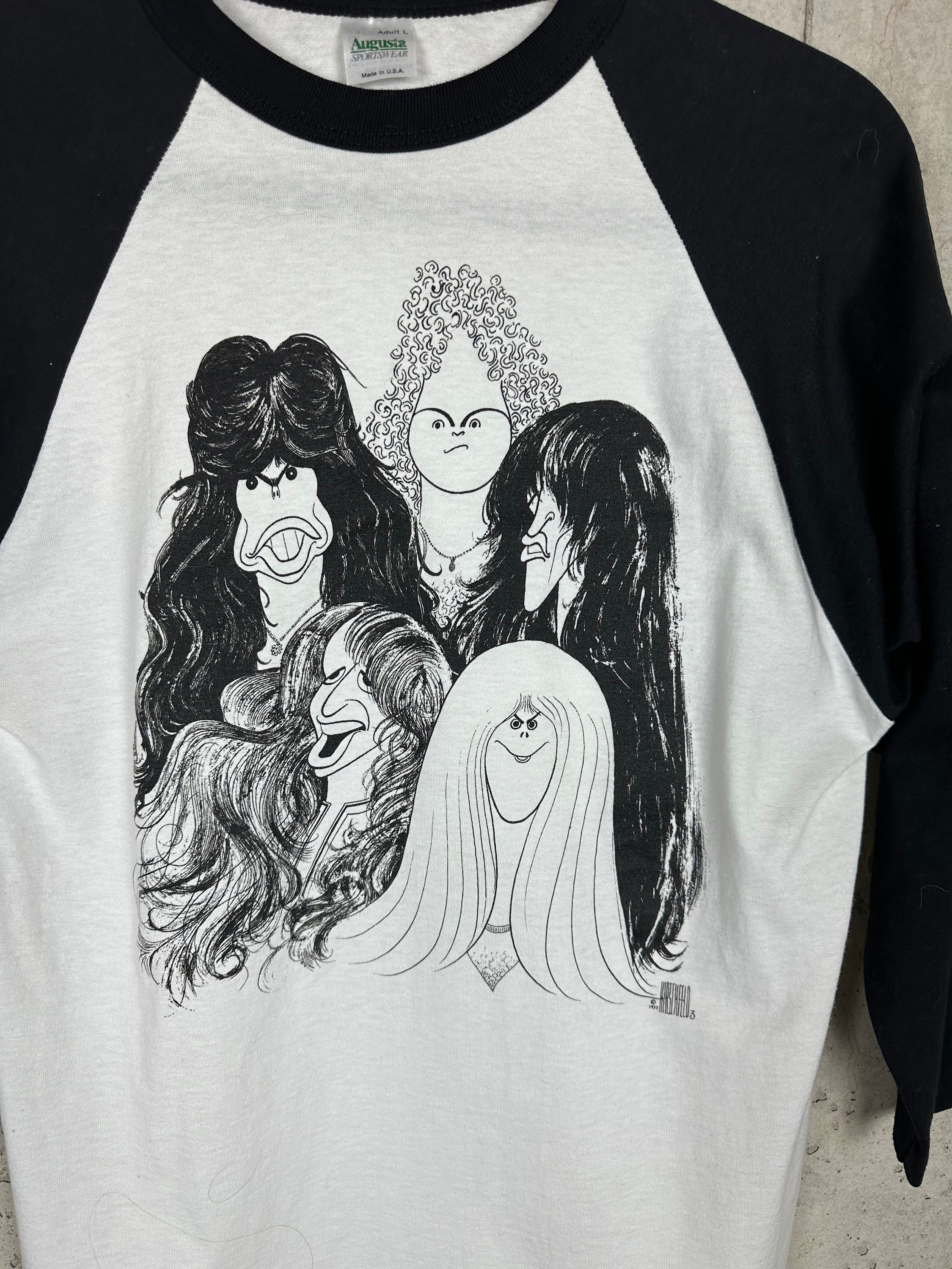 Buy VINTAGE 1970s AEROSMITH Band Tee Draw the Line Album Raglan  